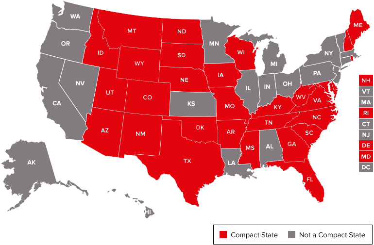 Compact State License Map